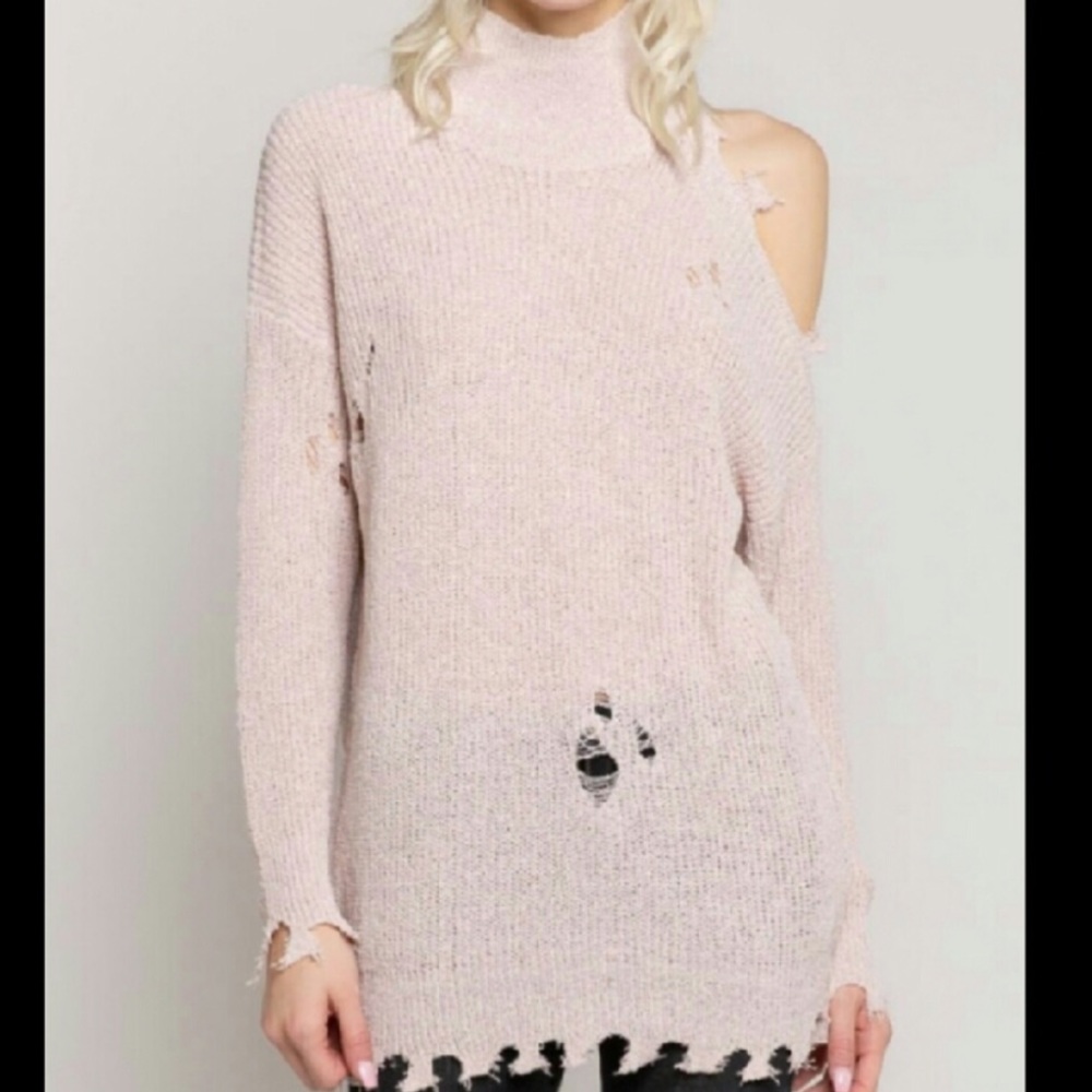 Distressed Cut out sweater